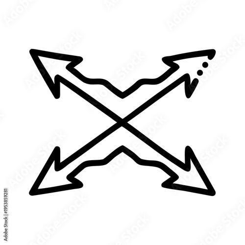 Crossed arrows pointing in four different directions