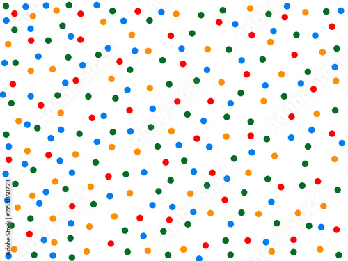 Modern seamless polka dot design with scattered big and small circle elements.