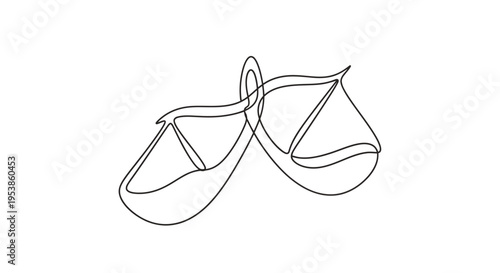 Minimalist Scale of Justice Line Art - Symbol of Law, Balance, and Fairness