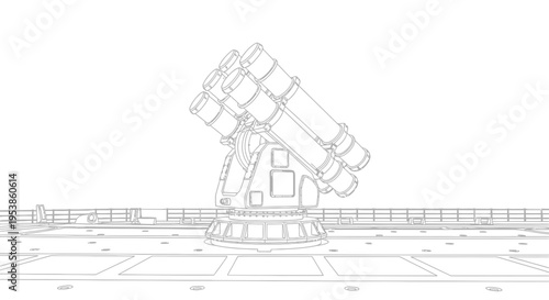 Large telescope astronomical observatory instrument.