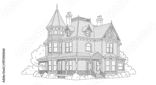 Large Victorian Style House Architecture.