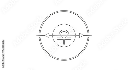 Feminine Symbol Inside Target Circle with Arrows