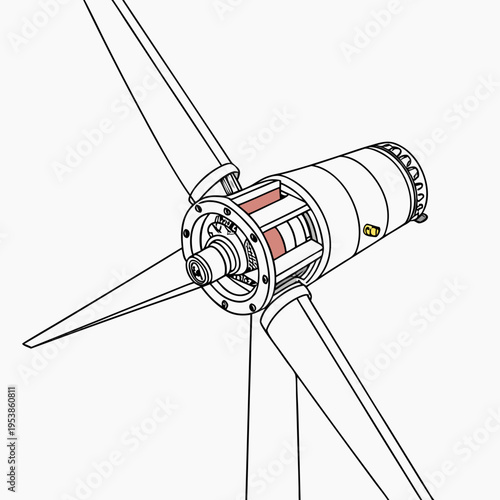 Wind turbine generator close-up renewable energy sustainability