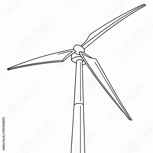 Wind turbine outline black and white simple renewable energy