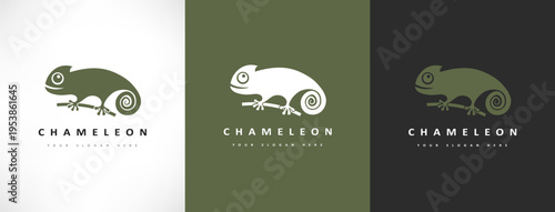 chameleon logo vector. lizard design