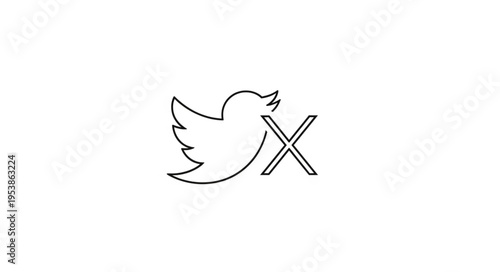 Twitter Bird Logo Replaced with X Symbol, Social Media Change.