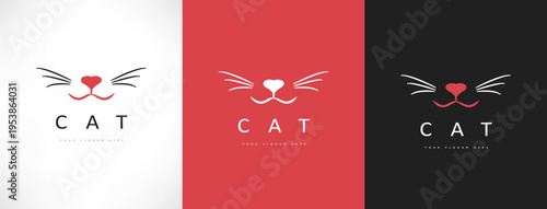 Cat logo vector animal design