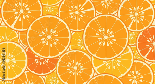 Sliced Oranges in a Pattern.