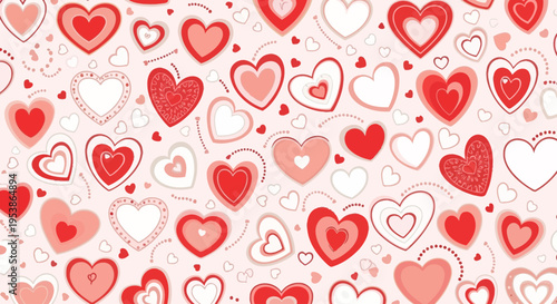 Collection of red and pink hearts.