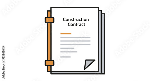 Construction contract document paperwork.
