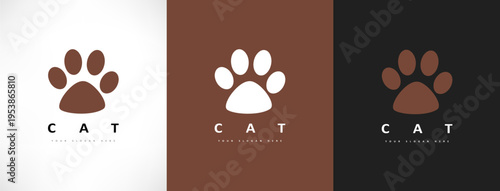 Cat paw logo vector animal design