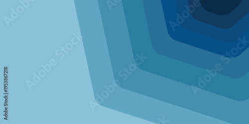Abstract Blue Hexagonal Tunnel Background with Graduated Geometric Layers. vector illustration