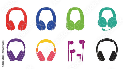 Colorful Headphones Collection: Over-Ear, On-Ear, and Earbuds