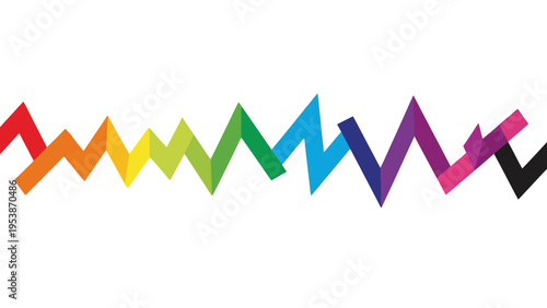 Colorful sound wave graph, rainbow spectrum, abstract digital music equalizer