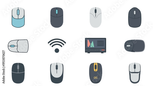 Computer Mouse Icons Collection: Wireless, Gaming, Ergonomic Designs