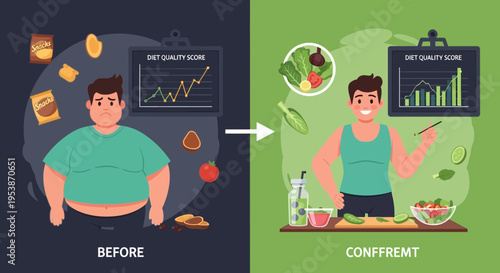 Mans dramatic weight loss transformation from overweight to fit and healthy.