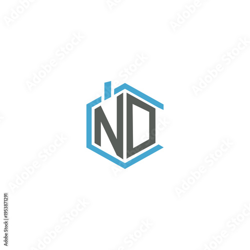 The Best Design ND logo unique modern minimalist simple creative abstract and vector