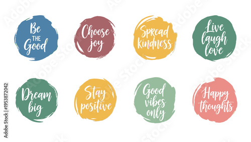 Inspirational Quotes on Colorful Brush Strokes - Positive Affirmations Collection