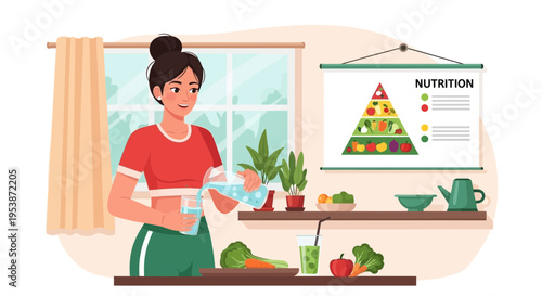 Woman measuring waist with tape measure healthy lifestyle concept.