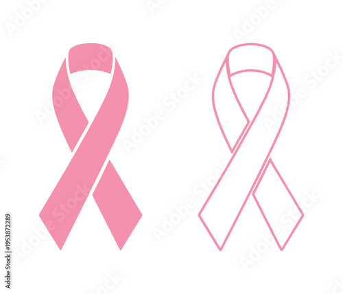 Pink ribbon symbols representing breast cancer awareness campaign