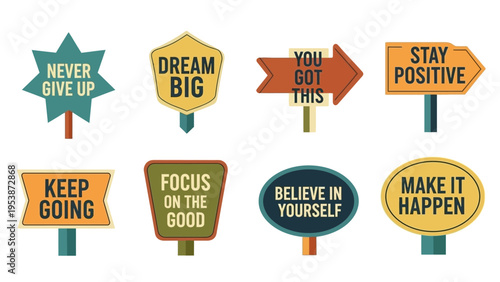 Motivational Signs Collection: Positive Affirmations for Success and Inspiration