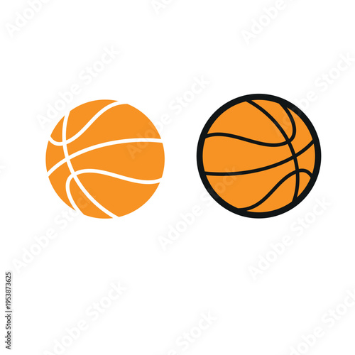 Isolated orange basketball vector illustration on white background for sports and game designIsolated orange basketball vector illustration on white background for sports and game design