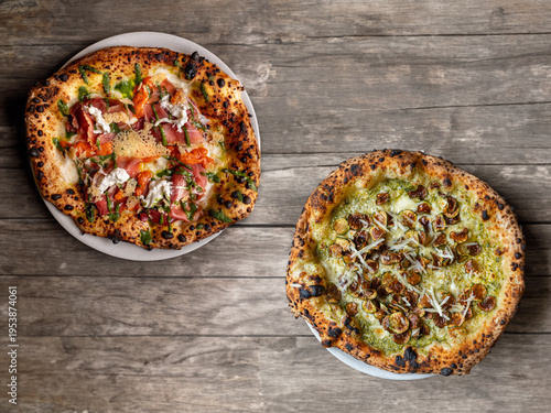 Two special Neapolitan pizzas made in Italy