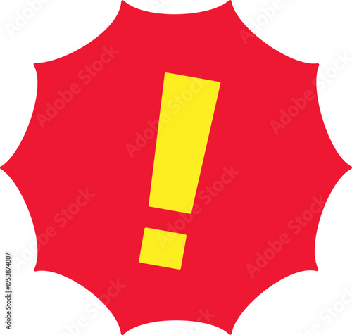 びっくりマークとトゲトゲのふきだし