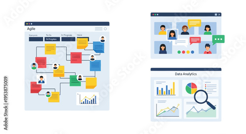 Agile project management and data analytics dashboards.