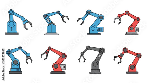 Set of Robotic Arms: Industrial Automation, Technology, Manufacturing