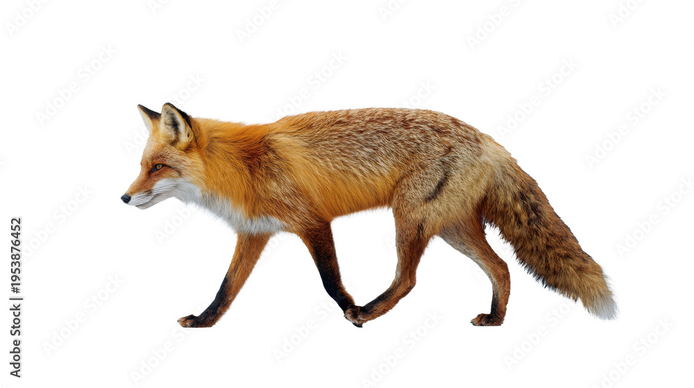 Fototapeta premium Red Fox Walking Side Profile Wildlife