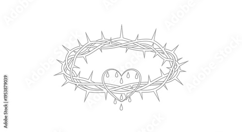 Crown of thorns on heart symbol.