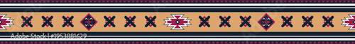 Abstract tribal pattern border, Aztec design.