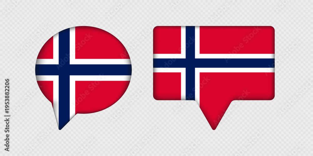 Obraz premium Flag of Norway in speech bubble.