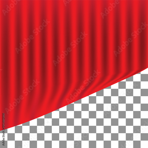 Red curtains background with checkered pattern