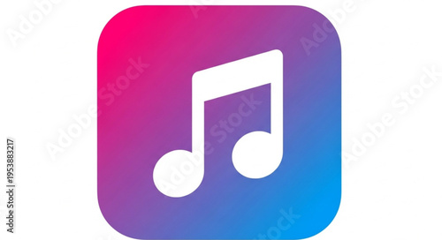 Vibrant Music App Icon with Gradient Background and White Note Symbol.