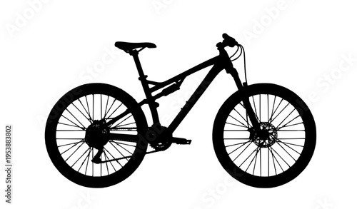 Blue and gray mountain bike vector illustration in side view with modern sport bicycle design isolated on white background