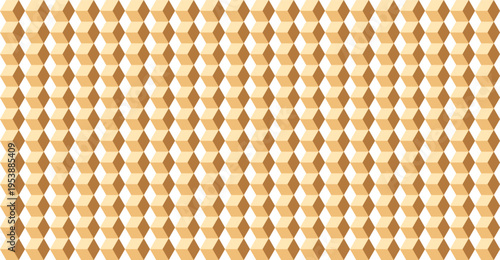 A seamless abstract background pattern of repeating three dimensional beige cubes