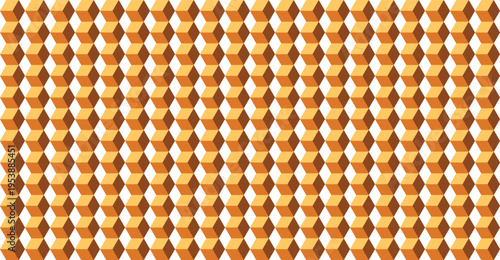 A repeating pattern of isometric orange cubes arranged in a grid formation