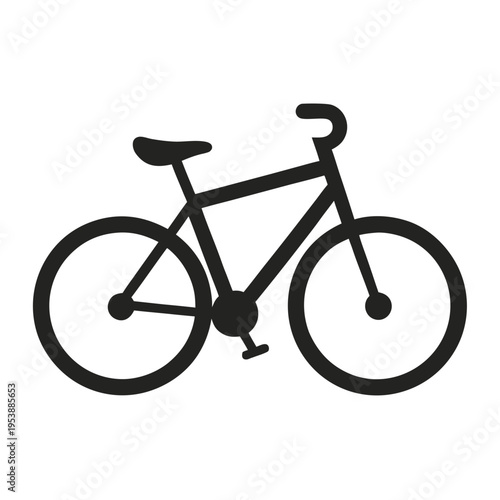 Bicycle Icon Minimal Black Flat Vector Simple Outline Transport Symbol