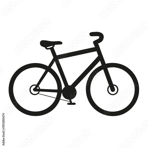 Bicycle Icon Minimal Black Flat Vector Simple Outline Transport Symbol