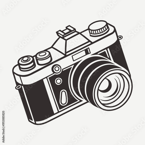 mCamera Icon Minimal Black Flat Vector Simple Outline Photography Symbol