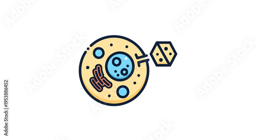 Cell illustration vector, medical science graphic, flat design for biology, healthcare, and research.