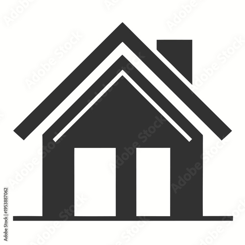 House Home Icon Minimal Black Flat Vector Simple Outline Property Symbol