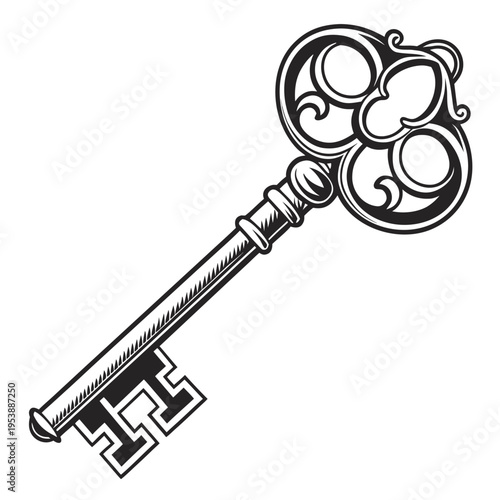 Key Icon Minimal Black Flat Vector Simple Outline Access Symbol