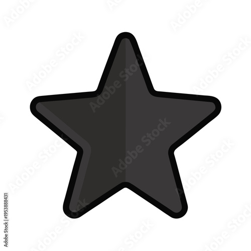 Star Rating Icon Minimal Black Flat Vector Simple Outline Favorite Symbol