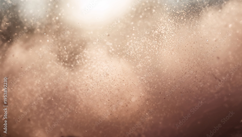 Fototapeta premium Displaying frothy foam and suspended particles in macro close-up, sparkling with bokeh highlights