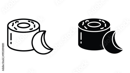 toilet paper rolls with sheets, vector illustration, flat design
