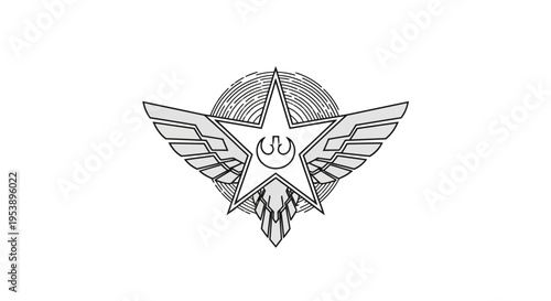 Stylized Rebel Alliance Starbird emblem with wings and fingerprint background