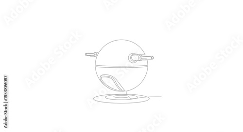 Minimalist Sphere Robot Icon, Futuristic Technology Concept
